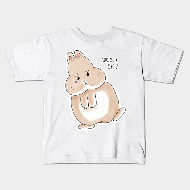 Caring Friend Fat Bunny by Bunniesmee Kids T-Shirt by GambarGrace